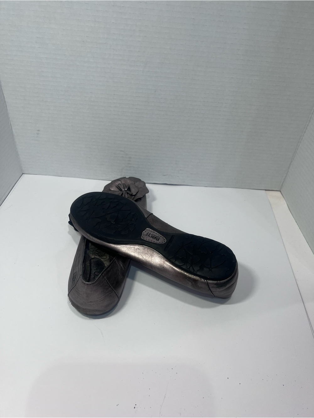 Born Metallic Gray Floral Applique Ballet Flats - Picture 5 of 5